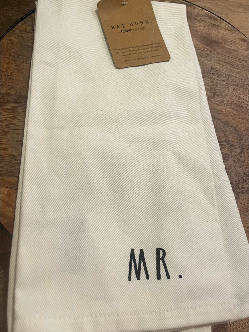 Rae Dunn Cream and Black Cotton Kitchen Towel Set
